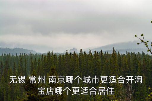 無錫 常州 南京哪個城市更適合開淘寶店哪個更適合居住