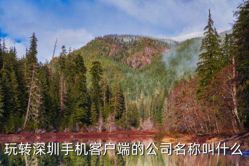 玩轉(zhuǎn)深圳手機(jī)客戶端的公司名稱叫什么