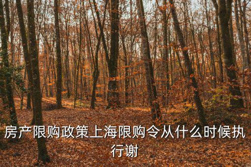 房產限購政策上海限購令從什么時候執行謝