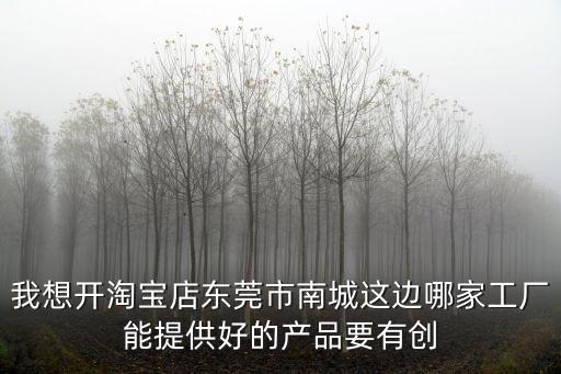 我想開淘寶店東莞市南城這邊哪家工廠能提供好的產品要有創