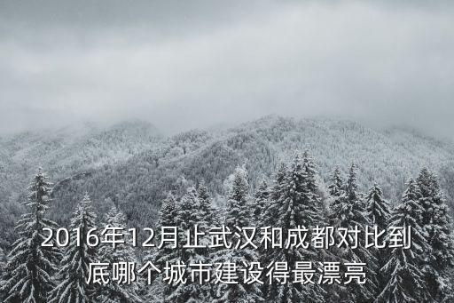 2016年12月止武漢和成都對比到底哪個城市建設得最漂亮