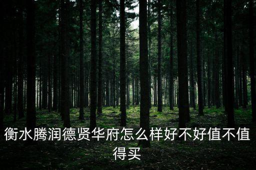 衡水騰潤德賢華府怎么樣好不好值不值得買