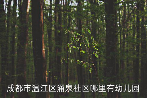 成都市溫江區涌泉社區哪里有幼兒園