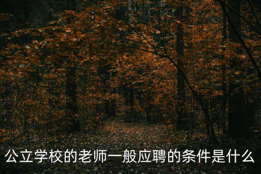 公立學校的老師一般應聘的條件是什么