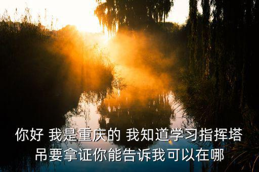 你好 我是重慶的 我知道學習指揮塔吊要拿證你能告訴我可以在哪