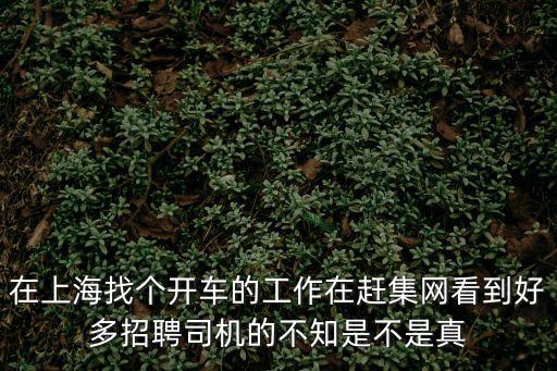 上海市趕集網物流司機招聘，在上海找個開車的工作在趕集網看到好多招聘司機的不知是不是真