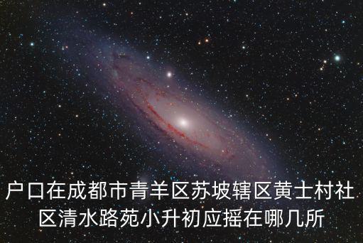 戶口在成都市青羊區蘇坡轄區黃士村社區清水路苑小升初應搖在哪幾所
