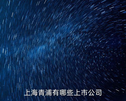 上海青浦有哪些上市公司