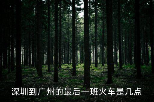 深圳到廣州的最后一班火車(chē)是幾點(diǎn)