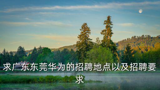 求廣東東莞華為的招聘地點以及招聘要求