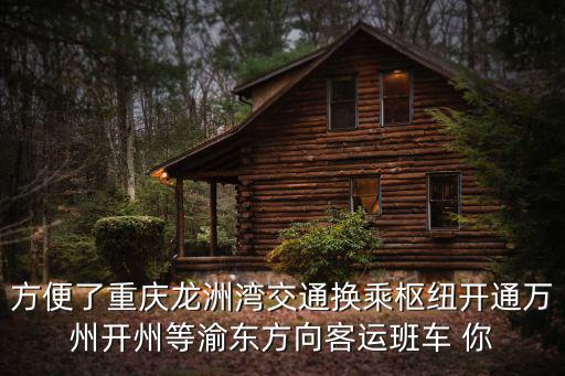 方便了重慶龍洲灣交通換乘樞紐開通萬州開州等渝東方向客運班車 你