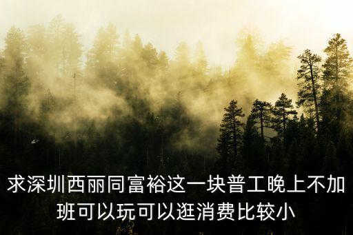 求深圳西麗同富裕這一塊普工晚上不加班可以玩可以逛消費比較小