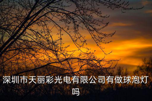 深圳市天麗彩光電有限公司有做球泡燈嗎