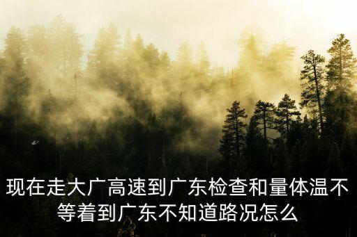 現(xiàn)在走大廣高速到廣東檢查和量體溫不等著到廣東不知道路況怎么