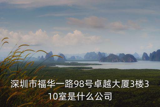 深圳市福華一路98號卓越大廈3樓310室是什么公司