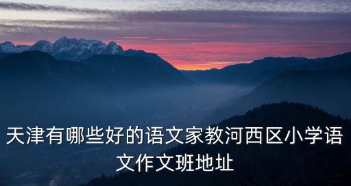 天津有哪些好的語文家教河西區小學語文作文班地址