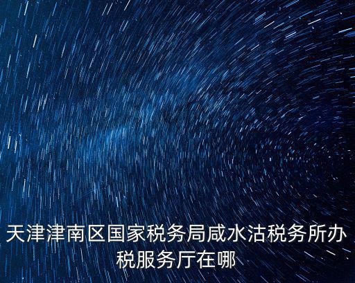 天津津南區(qū)國家稅務局咸水沽稅務所辦稅服務廳在哪