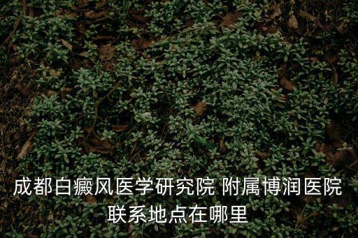 成都白癜風醫學研究院 附屬博潤醫院聯系地點在哪里