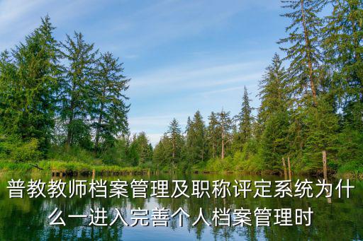 普教教師檔案管理及職稱評定系統為什么一進入完善個人檔案管理時