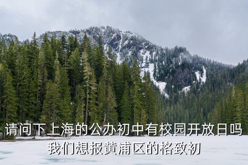 請問下上海的公辦初中有校園開放日嗎我們想報黃浦區(qū)的格致初