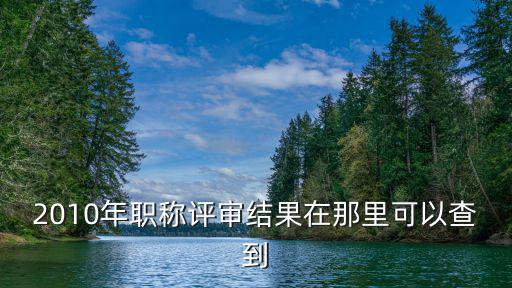 2010年職稱評審結果在那里可以查到