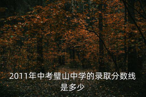 2011年中考璧山中學的錄取分數線是多少