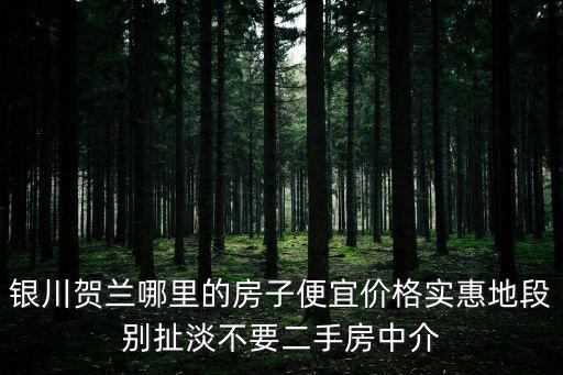 銀川哪個縣房價最便宜的，銀川哪兒的房價比較低