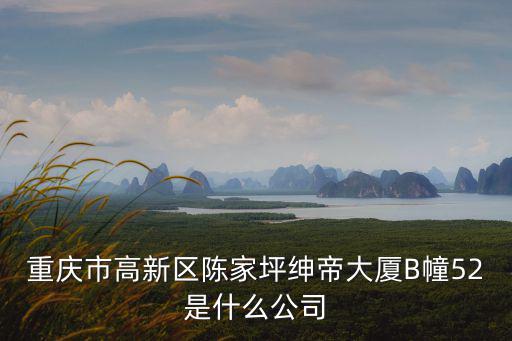 重慶市高新區陳家坪紳帝大廈B幢52是什么公司