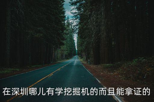 在深圳哪兒有學挖掘機的而且能拿證的