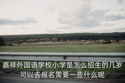 嘉祥外國語學校小學是怎么招生的幾歲可以去報名需要一些什么呢