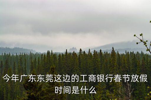 今年廣東東莞這邊的工商銀行春節放假時間是什么