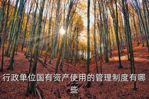 行政單位國有資產(chǎn)使用的管理制度有哪些