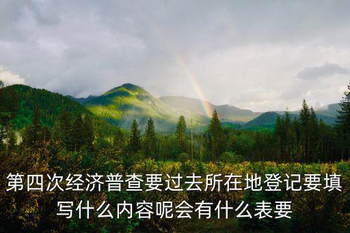 第四次經(jīng)濟普查要過去所在地登記要填寫什么內(nèi)容呢會有什么表要