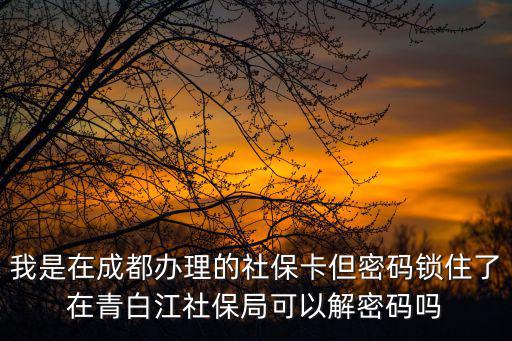 我是在成都辦理的社?？ǖ艽a鎖住了在青白江社保局可以解密碼嗎
