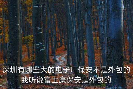 深圳有哪些大的電子廠保安不是外包的我聽說富士康保安是外包的