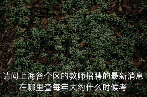 請(qǐng)問(wèn)上海各個(gè)區(qū)的教師招聘的最新消息在哪里查每年大約什么時(shí)候考