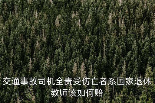 交通事故司機(jī)全責(zé)受傷亡者系國家退休教師該如何賠