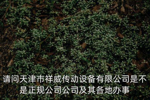 請問天津市祥威傳動設備有限公司是不是正規公司公司及其各地辦事
