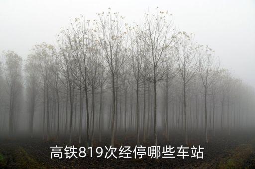 高鐵819次經停哪些車站