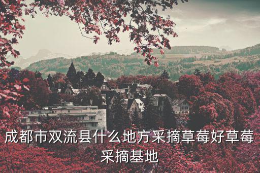 成都市雙流區雙江佳苑，成都市雙流縣什么地方采摘草莓好草莓采摘基地