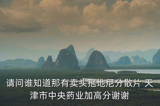 請問誰知道那有賣頭孢地尼分散片 天津市中央藥業加高分謝謝