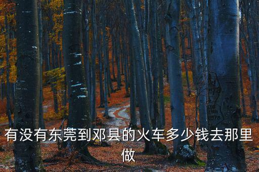 有沒有東莞到鄧縣的火車多少錢去那里做