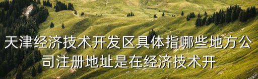 天津經濟技術開發區具體指哪些地方公司注冊地址是在經濟技術開