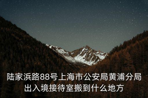 陸家浜路88號上海市公安局黃浦分局出入境接待室搬到什么地方