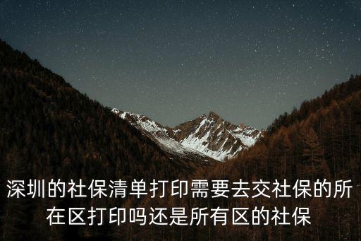 深圳的社保清單打印需要去交社保的所在區(qū)打印嗎還是所有區(qū)的社保