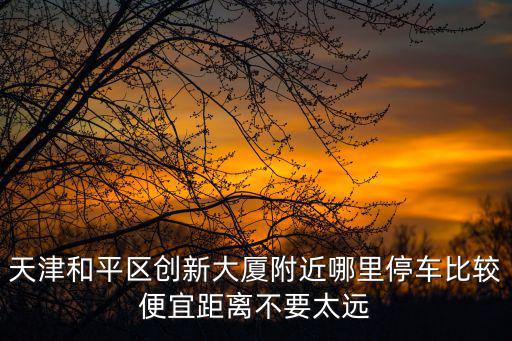 天津和平區(qū)創(chuàng)新大廈附近哪里停車比較便宜距離不要太遠