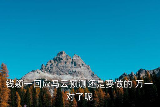 錢穎一回應馬云預測還是要做的 萬一對了呢