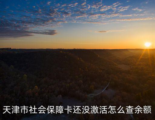 天津市社會保障卡還沒激活怎么查余額