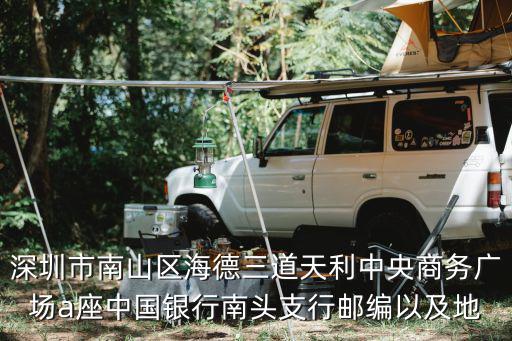 深圳市南山區(qū)海德三道天利中央商務(wù)廣場(chǎng)a座中國(guó)銀行南頭支行郵編以及地