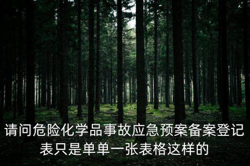 請問危險化學品事故應急預案備案登記表只是單單一張表格這樣的
